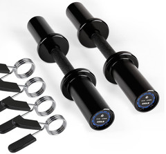 LIONSCOOL 16″ Olympic Dumbbell Handles Pair w/ Spring Collars