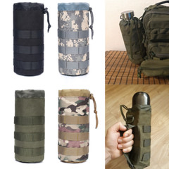 Tactical MOLLE Water Bottle Pouch Drawstring 1000D Nylon Outdoor Bottle Holder