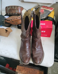 Men’s Brown Leather Western Cowboy Boots US Size 12, MPN Does Not Apply