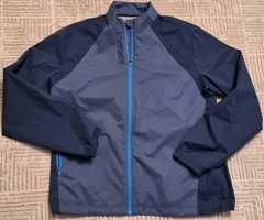 Adidas Provisional Golf Jacket Mens L Blue Gray Full Zip Rain Windbreaker Logo