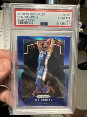 2019 Panini Prizm BEN SIMMONS Blue Refractor /199 Gem Mint PSA 10