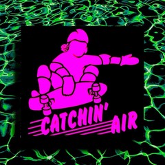 Vintage 1970’s Catchin’ Air Sticker Black & Neon Pink ￼