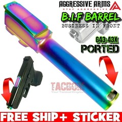 AGGRESSIVE ARMS B.I.F PORTED COMPENSATED Barrel for GL0CK 43 – 43x RAINBOW 9mm