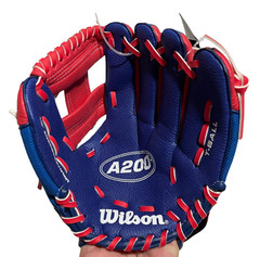 Wilson A200 Youth Baseball Glove 10” All Position Right Hand Throw Blue Red NEW