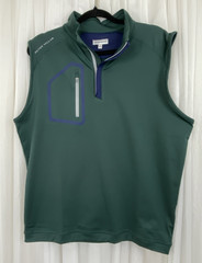 Peter Millar Men’s Size M Green Forge Performance Stretch 1/4 Zip Golf Vest