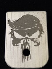 Rear Slide OR Magazine Base, Fits Glock Arctic White TRUMP GHOST FLAG PUNISHER
