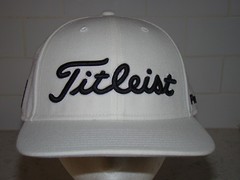NEW Titleist Mens 7 1/4 White Black Trim PRO-V1 FJ Tour Wool Fitted Golf Hat Z4