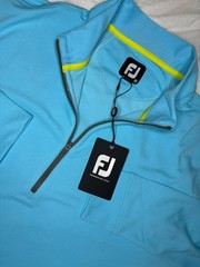 FootJoy FJ Lightweight Golf HYPR Mid-Layer Blue Medium Pullover 1/4 Zip NWT $115