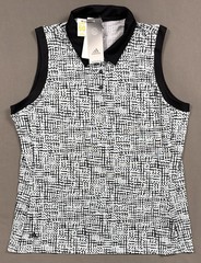 Adidas Ultimate365 Printed Sleeveless Polo Shirt Geometric HB3109 Women’s Size L