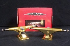 TITAN TI-LITE 5.75in 146mm GOLD Skateboard Trucks 8.5 Axle fits 8.25-8.75″ Decks