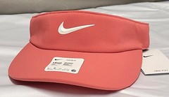 Nike Dri Fit Aerobill Golf Visor Coral Peach White Swoosh Hat DH1926 451 New