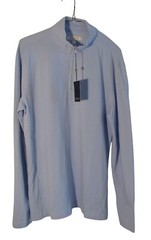 Crown & Ivy L NEW Light Blue Quarter Zip Pullover Shirt Golf NWT