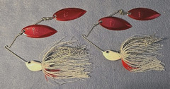 2 ~Nories 3/4 oz Spinnerbait Deep Range Crystal S +Bend Arm DWR Bleeding Shad
