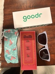 goodr Square Sunglasses White Plastic Frame Brown Tinted Lenses