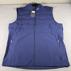 KJUS Regulator Quilted Insulated Vest Golf Full Zip Water Repellent Mens Blue