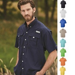 NEW COLUMBIA Men’s PFG Bahama Short Sleeve Fishing Shirt UPF 30 Vented