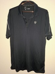 Nike Men-M, DRI-FIT Golf polo, black. embroidered logo. was $90