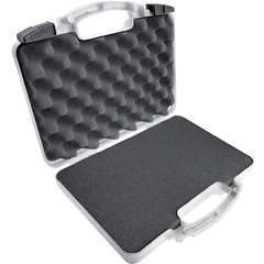 White Pistol Hard Case 12x10x3in Waterproof Locking Handgun Security Travel Box