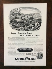 1943 vintage original print ad Goodyear Tires Supporting The War Effort WWII