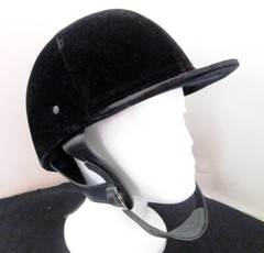 EQUI-ROYAL SADDLERY BLACK VELVET DRESSAGE HELMET – NICE!