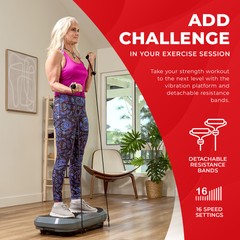 Sunny Health Fitness 3D Vibration Plate Exercise Platform w/ Bands SF-VP822057