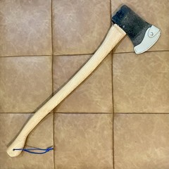Full Size Axe With Beaver Tooth Handle And Handmade Leather Sheath