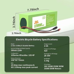 36V 48V 52V 12AH/20AH/30AH Battery for 200W-2000W Ebike Electric Bicycle Bike