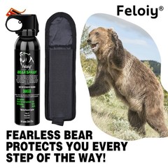 Feloiy 30 Feet BEAR Deterrent Repellent Spray 11 oz GLOW CAP CAMPING HIKING