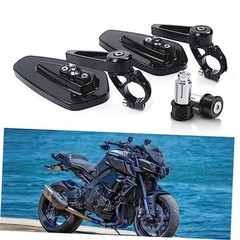 Black #1 Universal 7/8″ Irregular Shape Motorcycle Handlebar Bar End Mirror
