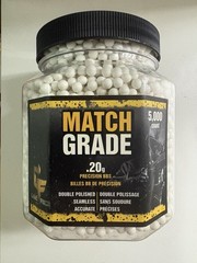 Game Face 20GPW5J 6mm Match Grade .20-Gram 6mm White Airsoft BBs 5000-Count