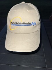 Martin Marietta Materials yellow, Royal Blue, Black on Tan Hat Cap Strap Buckle
