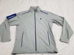 Footjoy Softshell Wind Full Zip Grey Blue Golf Jacket Pockets Mens Medium