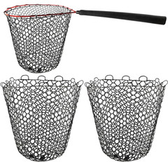 2 Pcs Replacement Rubber Fishing Net Diameter Fishing Landing Net Black Fish Net