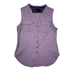 5.11 Tactical Series S Sleeveless Shirt Lilac Twill Snaps Pockets Cool Light