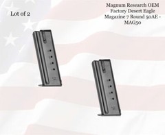 LOT of (2) Magnum Research OEM Factory Desert Eagle Magazine 7 Round 50AE- MAG50