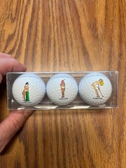 Vintage California Logo Golf Balls Nude Girls Travel Souvenir Set of 3