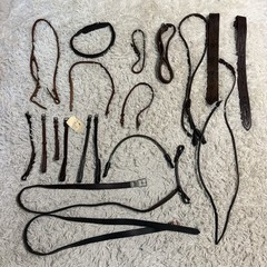 Assorted English Horseback Riding Leather Miscellaneous Tack Lot