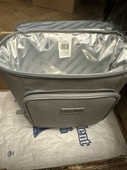 Titan 30 Can Faux Leather Cooler Tote, 9x17x14 in Gray 1740580 (Missing Strap)