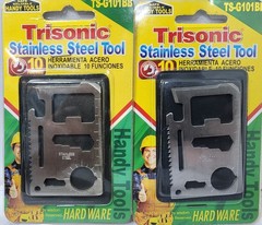 2 Pack Stainless Steel 10-in-1 Multi-Tool Cards Credit Card Size Survival Tools
