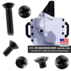 8-32 – Oval Head Machine Screws – Phillips Drive – Black Oxide Coated – 25 Count