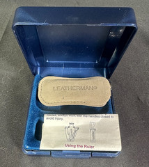 Vintage Leatherman Micra Multi-Tool PATS PEND Complete Gift Box Sheath Manual US