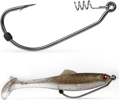 Weedless Swimbait Hooks with Screw Lock & Bait Stopper- 1/0 2/0 3/0 4/0 5/0 6/0