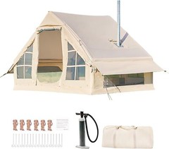 MOPHOTO 6 Person Inflatable Camping Tent with Pump Air Tent Glamping CampingTent