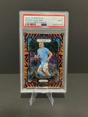2023-24 Panini Prizm Premier League Tiger Stripe Choice Erling Haaland SSP PSA 9