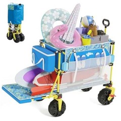 400L 54″ Extendable Tailgate, 450 lb Double Decker Beach Wagon Palm Print