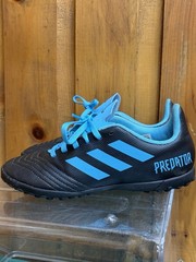 adidas Predator 19.4 TF J Youth Soccer Cleats Turf Shoes Size US 4 Black/Cyan