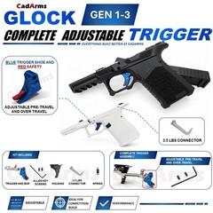 Glock Complete Adjustable Blue & Red Trigger 3.5 Connector Gen 1-3 G17 19 26 34