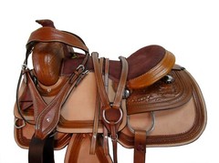 CUSTOM WESTERN TRAIL SADDLE HORSE PLEASURE TOOLED LEATHER TACK SET 18 17 16 15