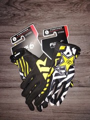Funtimes Men’s Full Finger Cycling Gloves Size L Black Yellow White Graphic