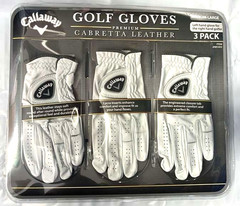 Callaway Golf Gloves Premium 3-Pack Cabretta Leather Medium-Large New sealed